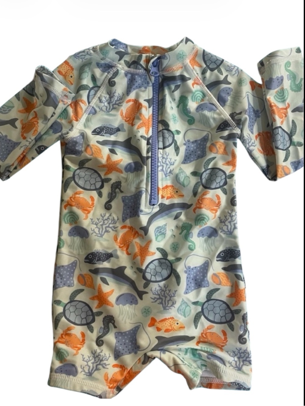 Tommy Bahama Kids Rashguard - Blue and Orange Ocean Print